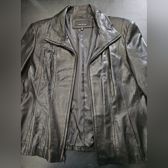 NWOT - Jones New York Black Leather Zippered Jacket - Size XL - Picture 2 of 9